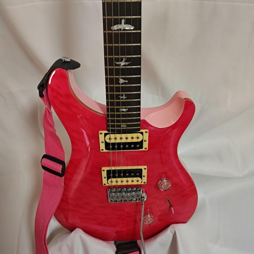 美品　PRS SE Custom 24 Bonnie Pink PRS Guitars SE Custom 24 Electric Guitar With Gigbag - Bonnie Pink