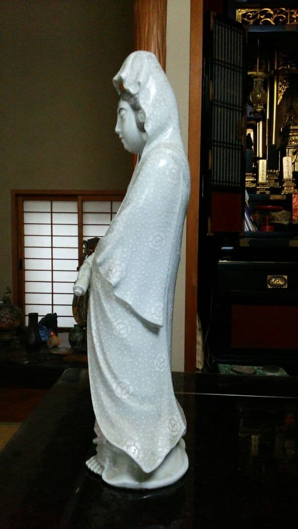 骨董品 観音様 床の間の飾り ☆ 仏像 彫刻 中国 仏教 神社仏閣 骨董 高