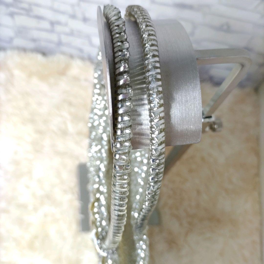 アンテプリマ ワイヤーバッグ シルバー レザー 花 ハンドバッグ