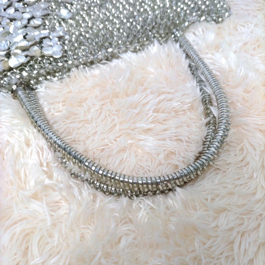 アンテプリマ ワイヤーバッグ シルバー レザー 花 ハンドバッグ