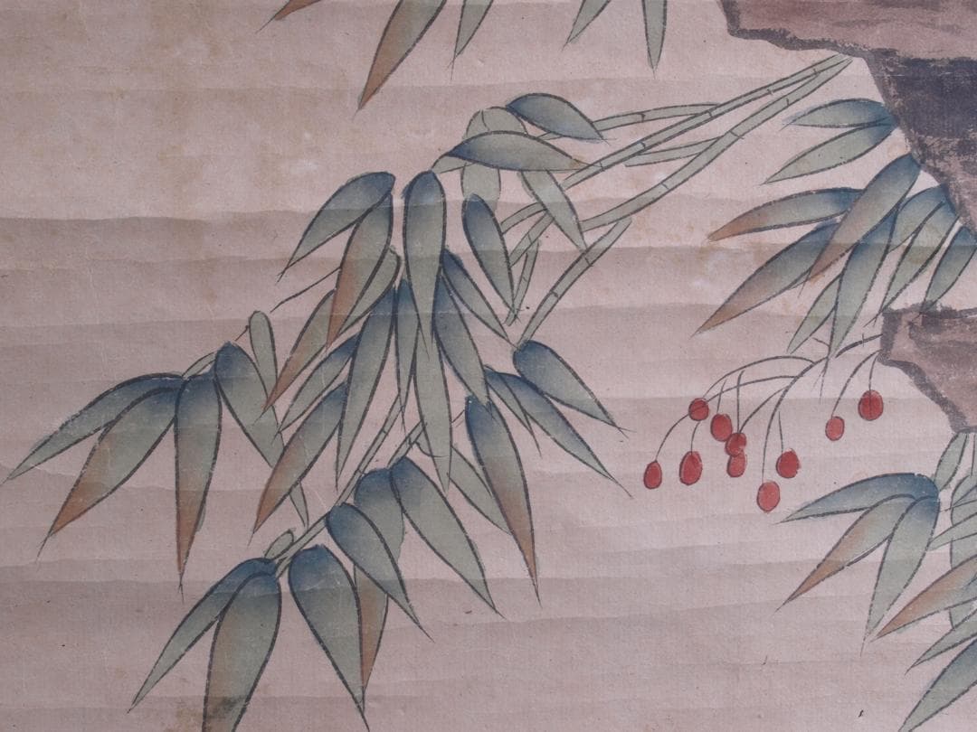 蔵整理品 中国清時代掛け軸 肉筆水彩絵 骨董品I1568 A13-1