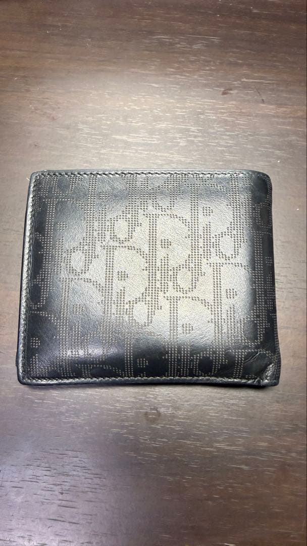 DIOR 二つ折り財布 黒 レザー モノグラム ディオールの財布のおすすめ