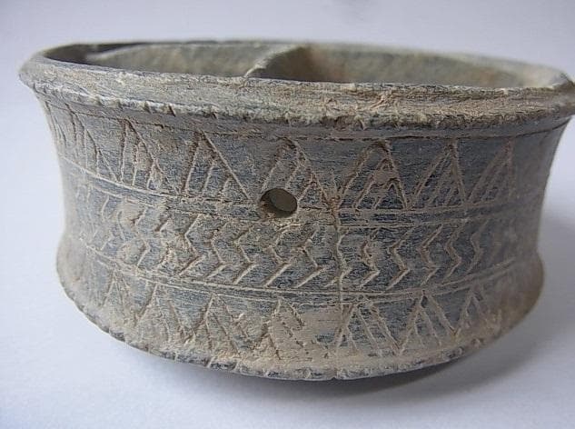 ☆Z0909☆ 古代 石器 彫刻石 オイルランプ 繊細彫刻 灯火器