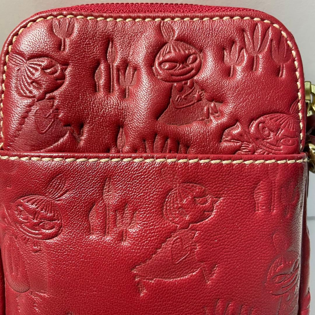 [未使用級] リトルミィ ラム革 スマホポシェット スマホショルダーバッグ