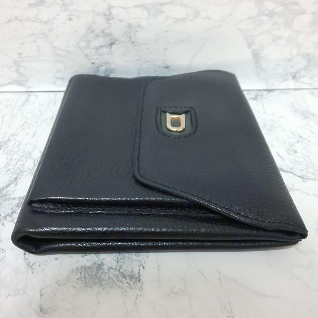 極美品/希少】DELVAUX Dロゴ コンパクトウォレット シュリンクレザー