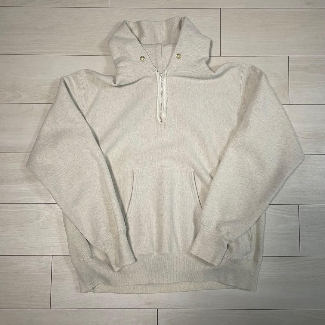【25ss】A.PRESSE ハーフジップフーディ アイボリー
