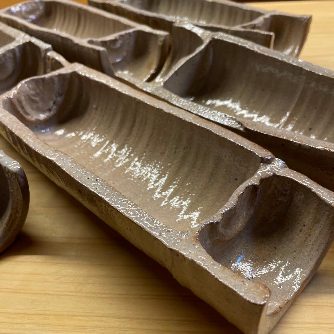 西岡良弘 唐津 割竹向附 6客 窯元 西岡小十 小次郎窯 共