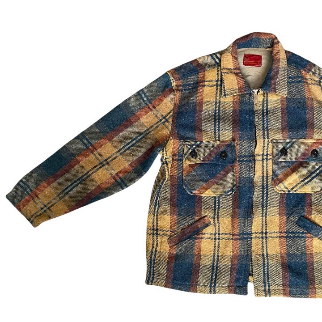 希少vintage60sSearsKingsRoadチェックウールジャケット古着