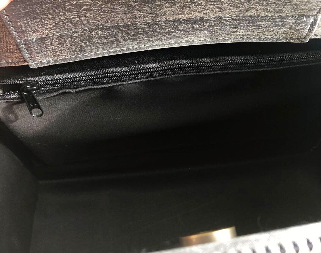 【モダンシック和装用バッグ ‼️】花柄 チェック グレー系