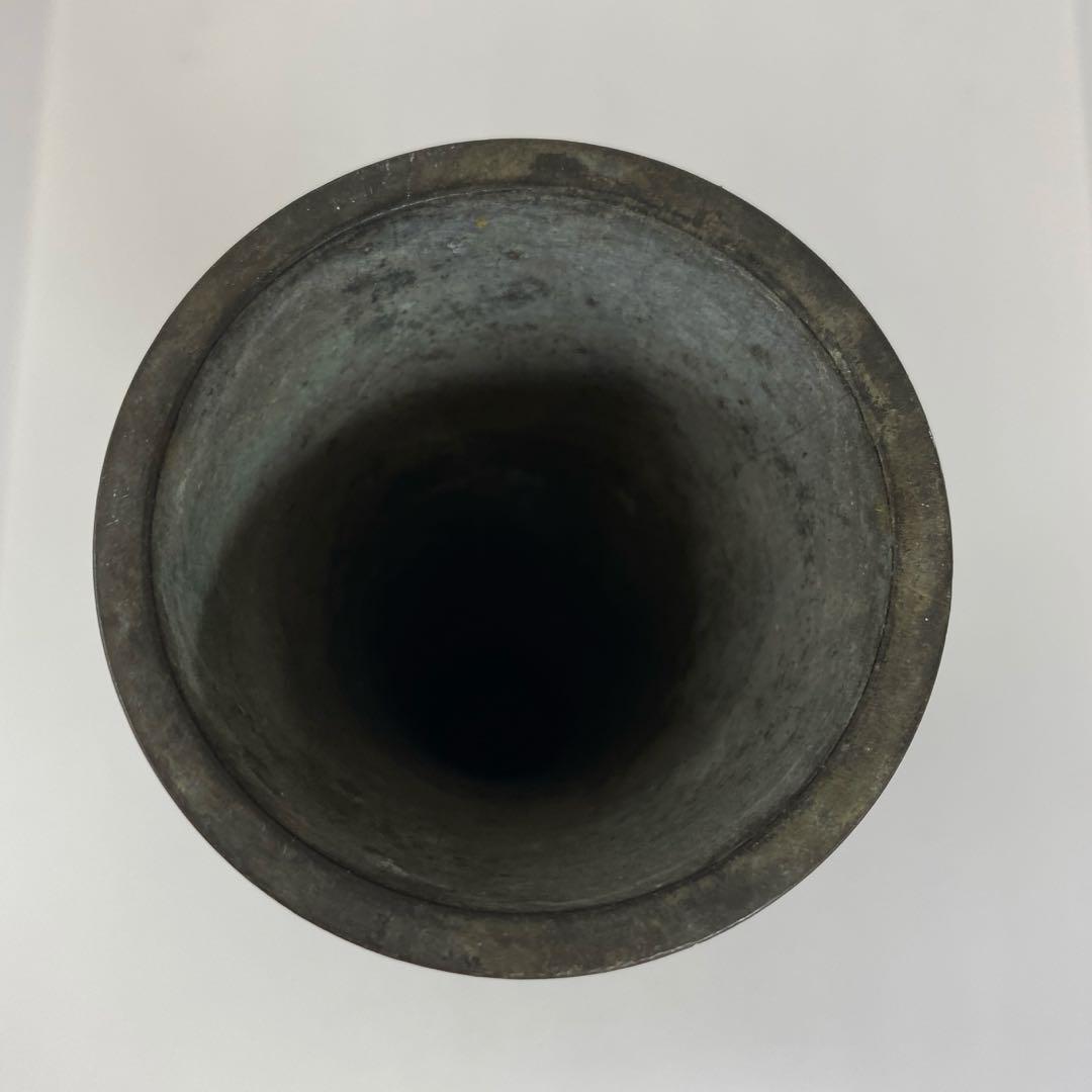 蔵六造　鍍金花入　1065g トヒチサ　東さ7-0714①