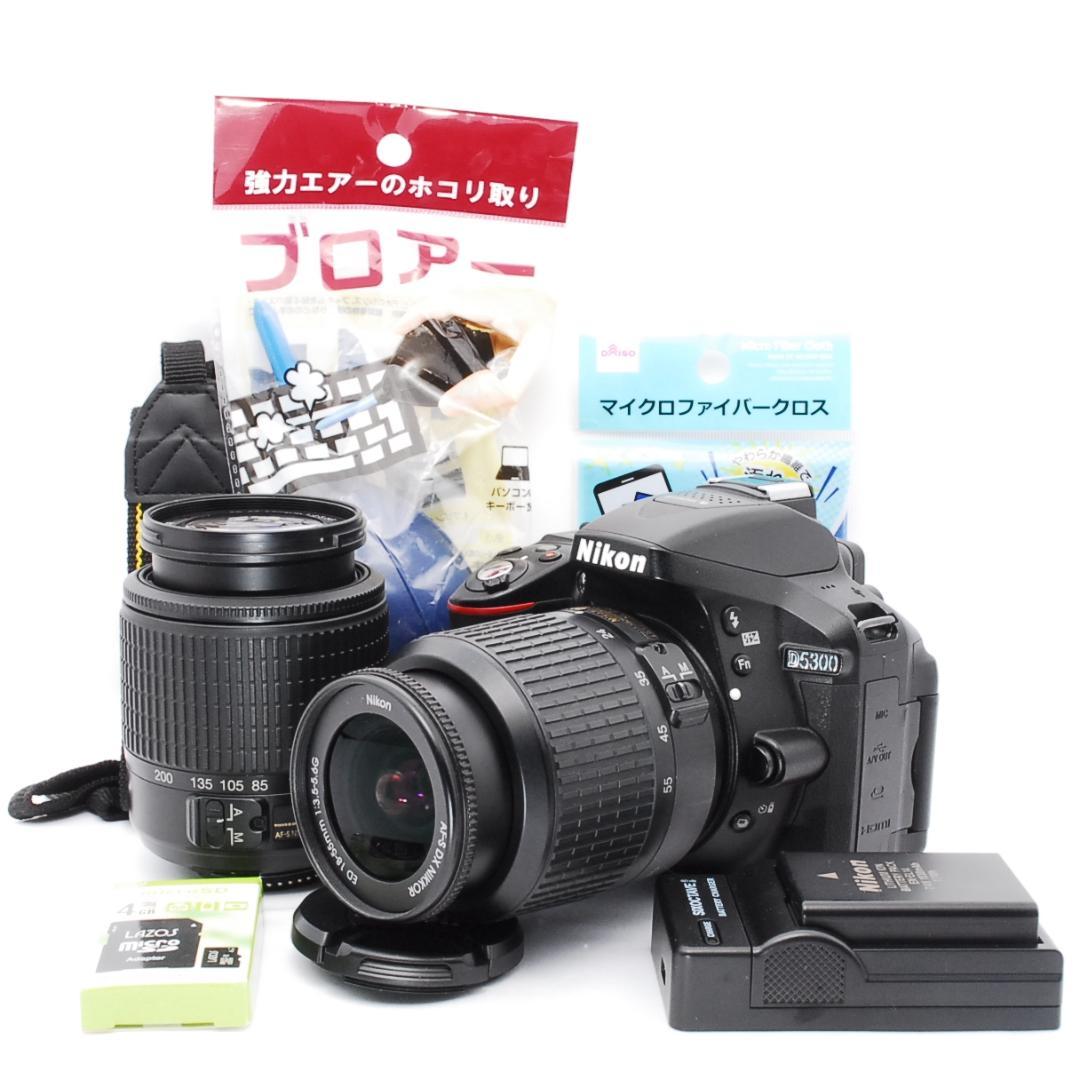 ✨Wi-Fi搭載機 おまけつき✨Nikon D5300 ダブルレンズセット ニコン