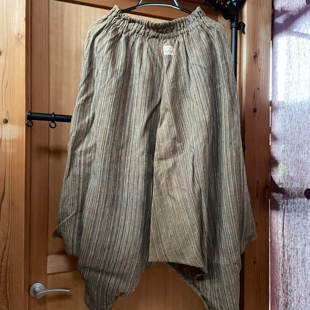 うさとの服　ストライプスカート風サルエルパンツ