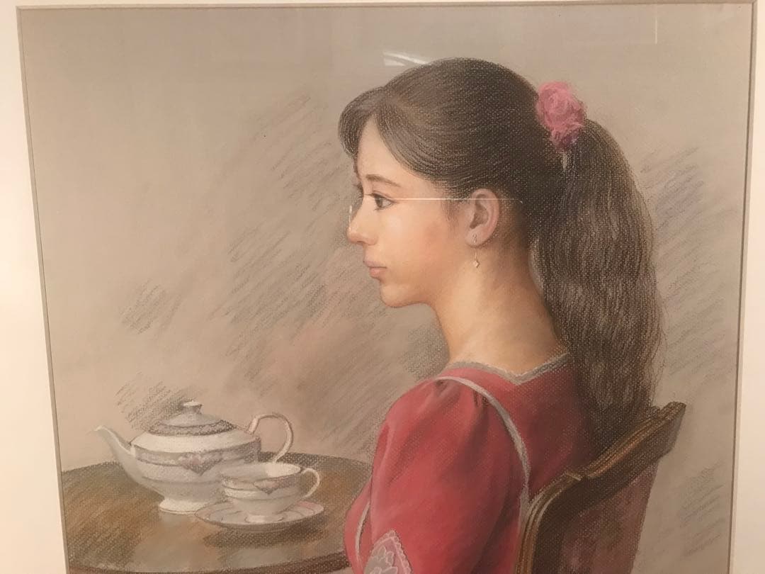 徳田宏行　「午後」　パステル画２０号　画面右下・作品裏に本人直筆サイン有り