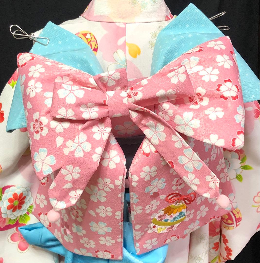 【式部浪漫】七五三　ブランド　7歳　刺繍　着物　作り帯　セット　日本製　女の子