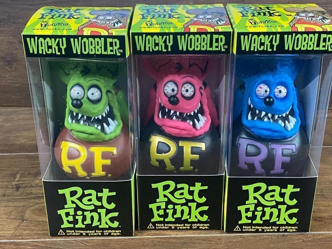 Rat Fink ラットフィンク ボビングヘッド フィギュア 3体セット Amazon.co.jp: RAT FINK メタリックラットフィンク レッド ボビング