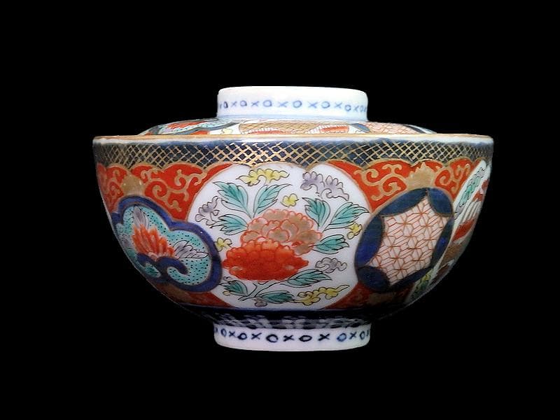 古伊万里 金襴手 鳳凰に牡丹の図 蓋茶碗 C002AS-fbrf - メルカリ