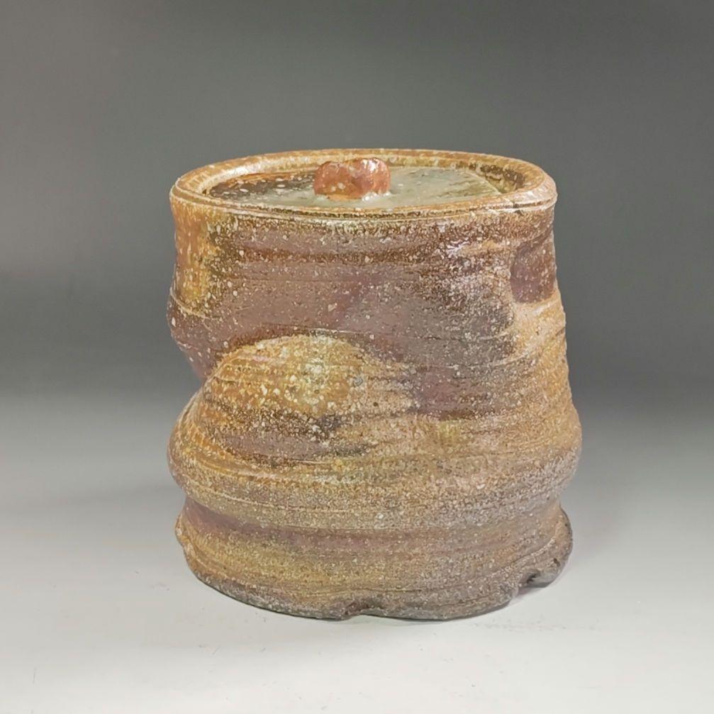 ウ265 水指『青木鵬磨作』『焼〆 水指 共箱』茶道具