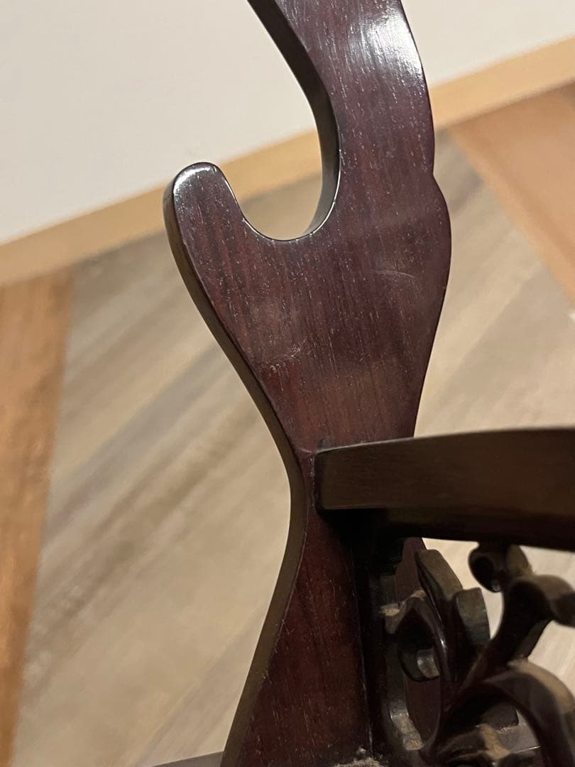 木製 無垢材 透かし 二本掛用 刀掛け 武具 刀装具