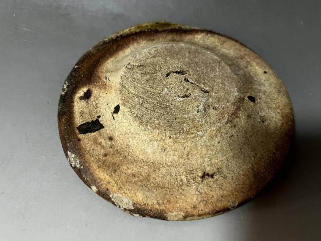 皿□古黄瀬戸 茶瓶敷 糸切り高台 敷皿お 茶道具 古美術 時代物 骨董品