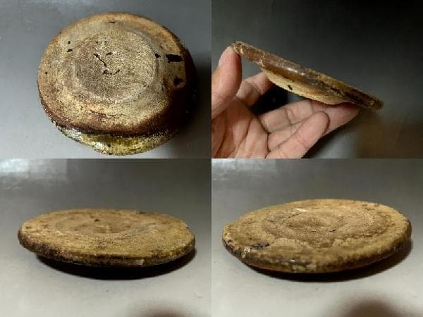皿□古黄瀬戸 茶瓶敷 糸切り高台 敷皿お 茶道具 古美術 時代物 骨董品