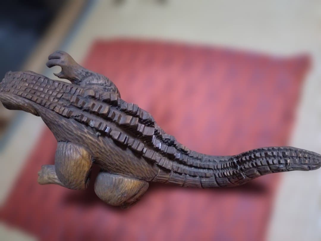 ゴジラ　木彫り　彫刻　アンティーク