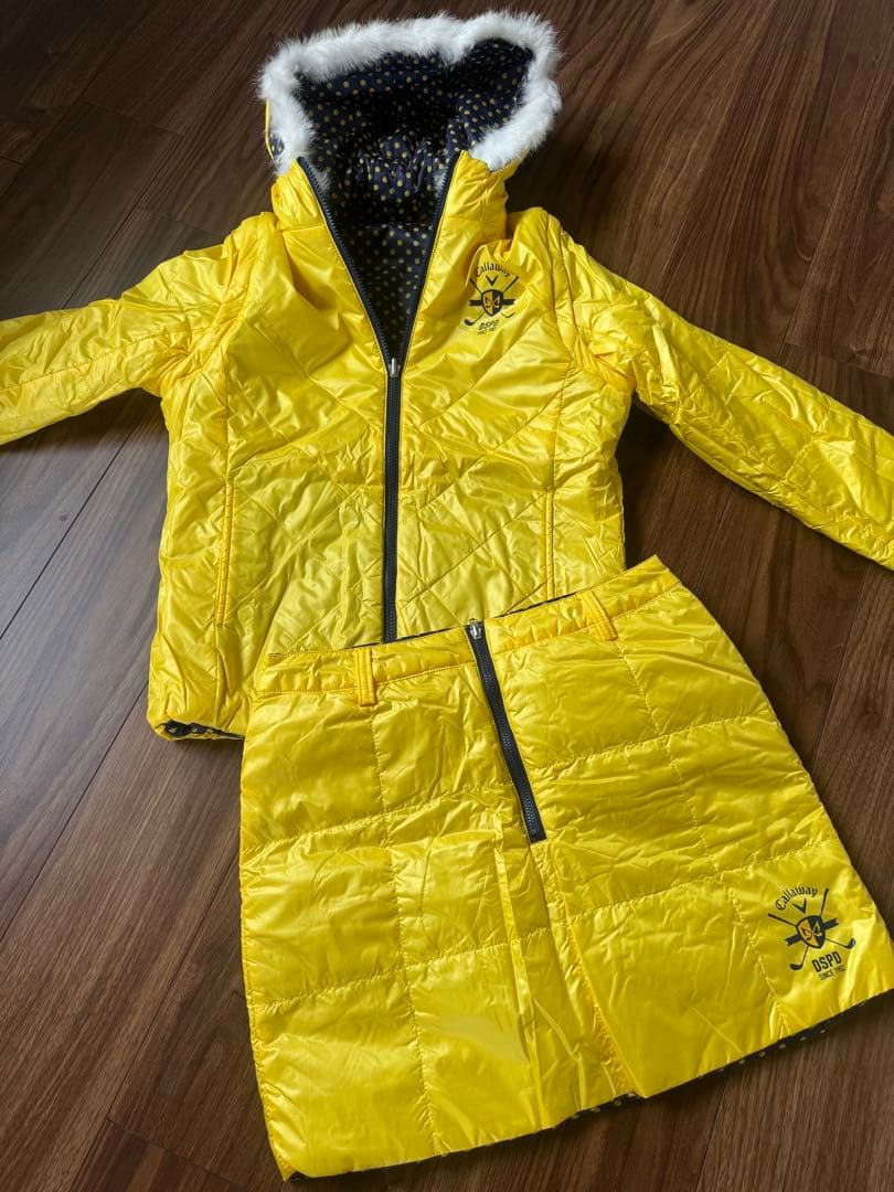 キャンベル 中綿ジャケット＆スカート セットアップ フード付 リバーシブル