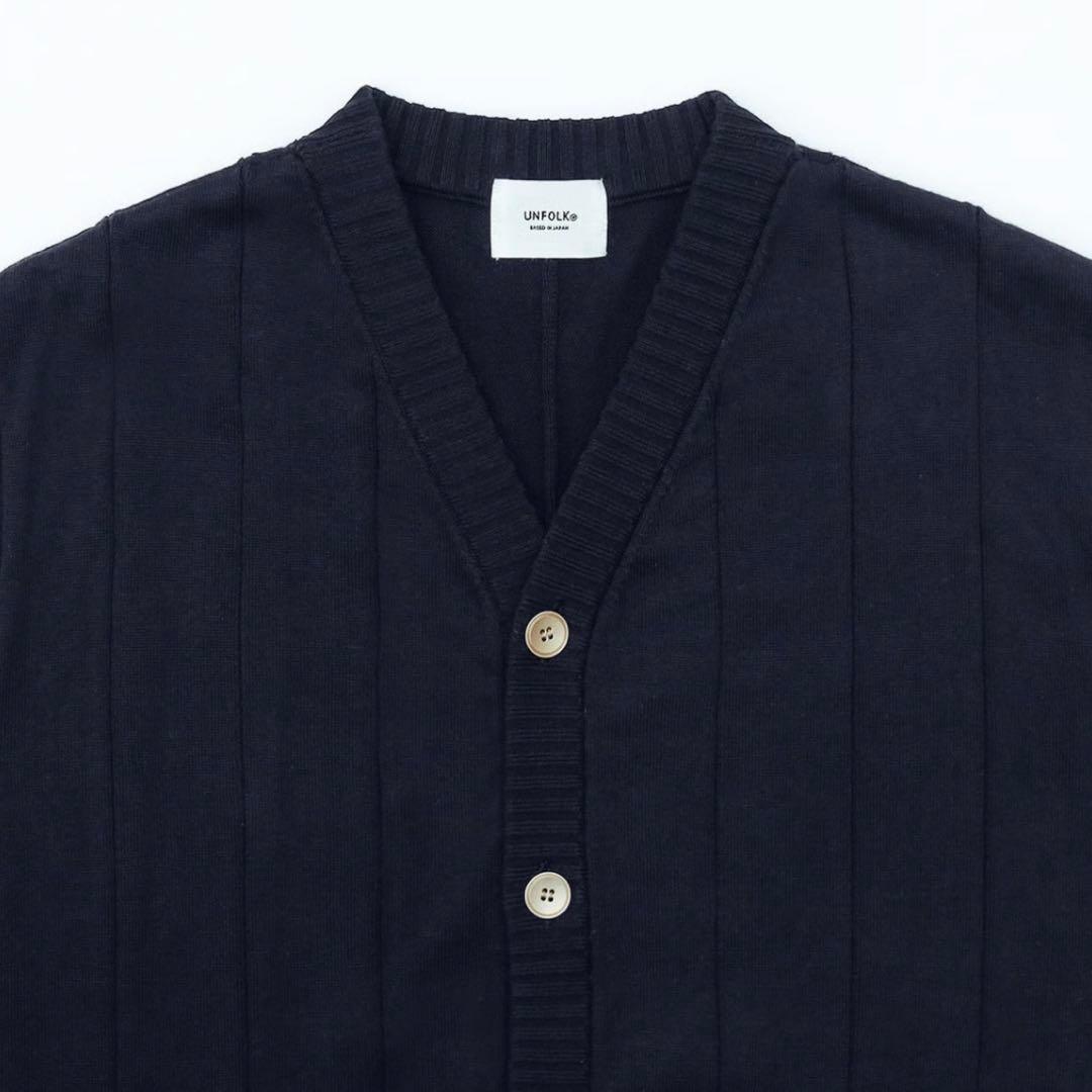 UNFOLK Giza cotton vneck knit vestアンフォーク