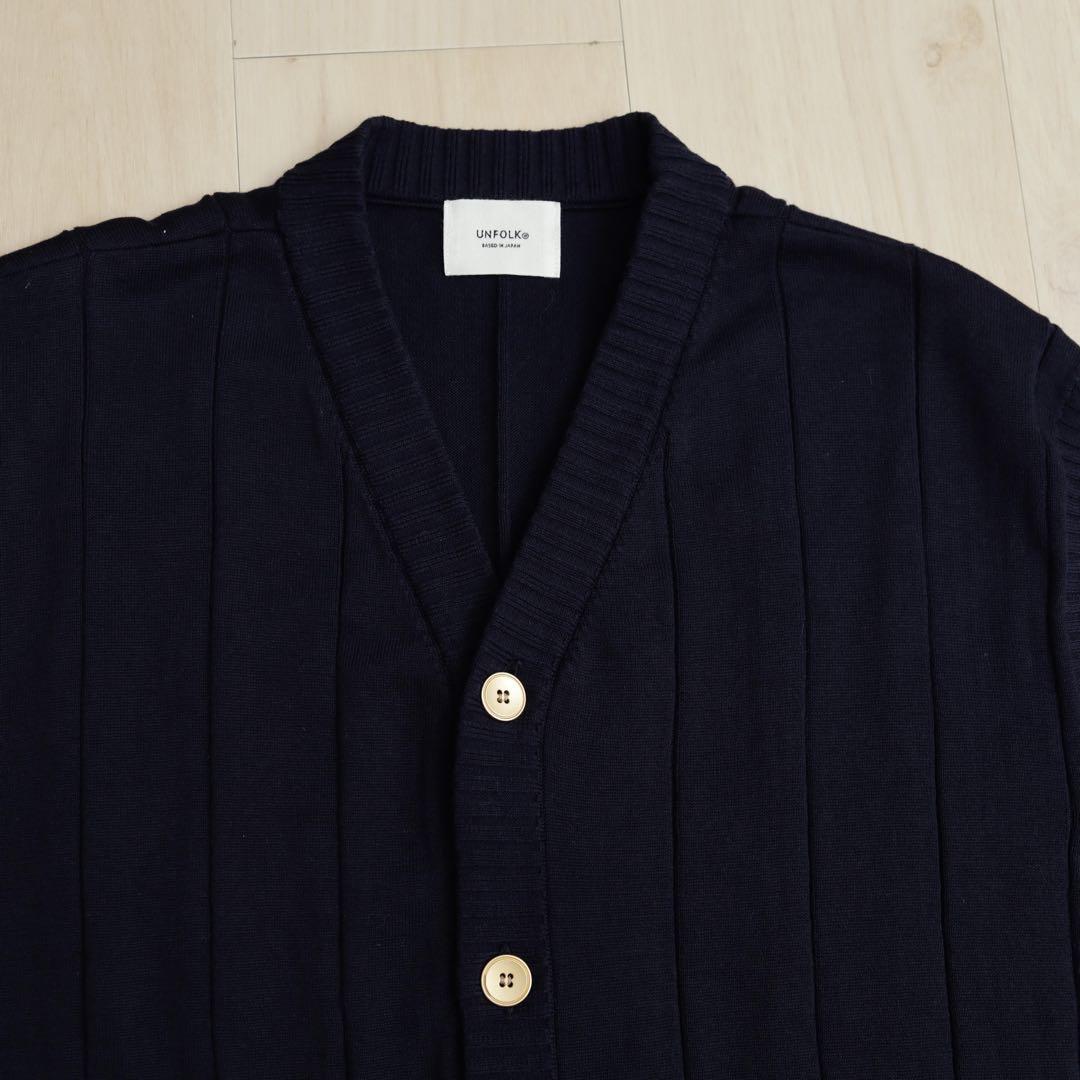 UNFOLK Giza cotton vneck knit vestアンフォーク