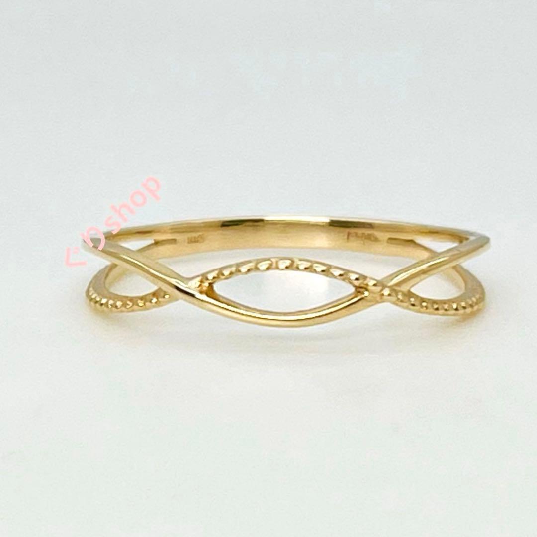 NOIR DE POUPEE K10 シンプル クロスライン レイヤードリング