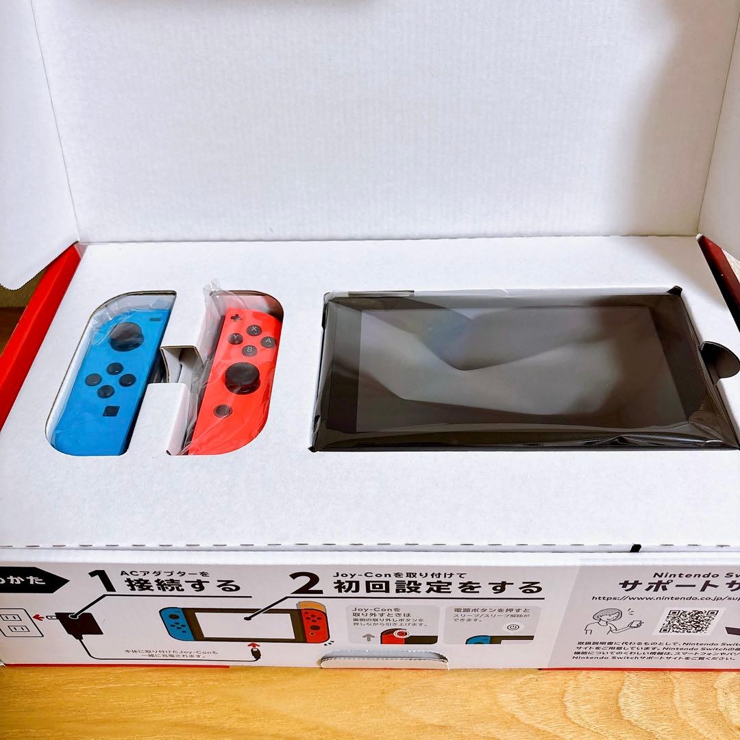 【未使用に近い】 バッテリー強化型 Nintendo Switch 本体 赤青