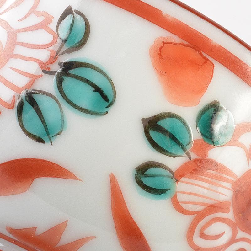 平安 三浦竹軒造 呉須赤絵 寿文 酒盃 共箱 V 6453