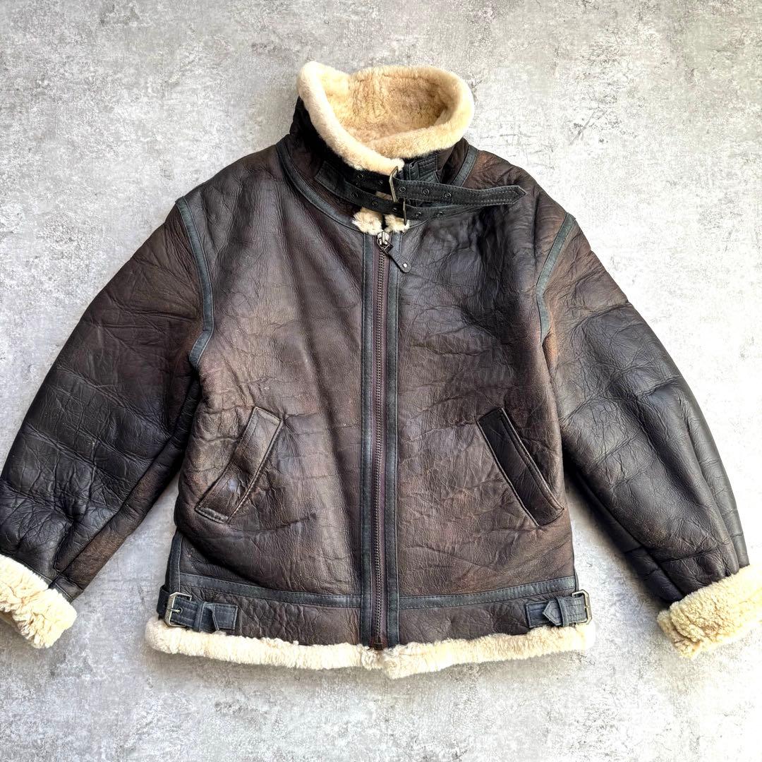 超希少レア】名作 80s リアルレザームートン B-3 ジャケット