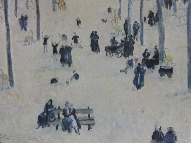 藤田嗣治、「Le Parc public」、希少画集の額装画、人気作品