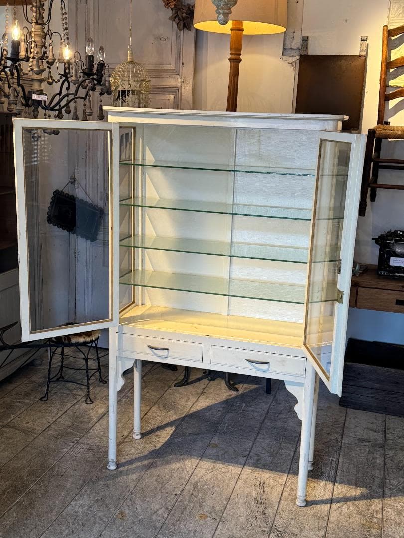 ケビント ドクターキャビネット ガラスショーケース アンティーク 医療