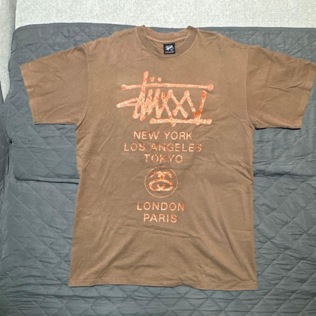 Stüssy ブラウン Tシャツ Mサイズ - メルカリ