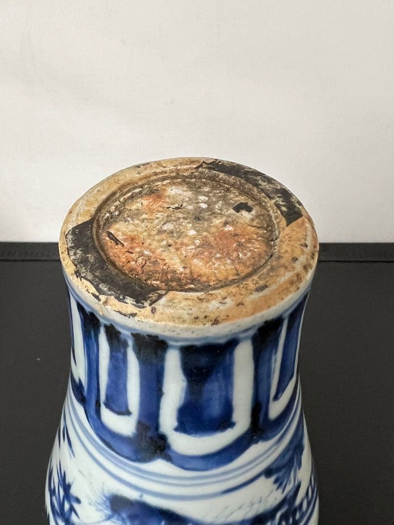 中国古美術　清時代染付人物梅瓶 /西X-004