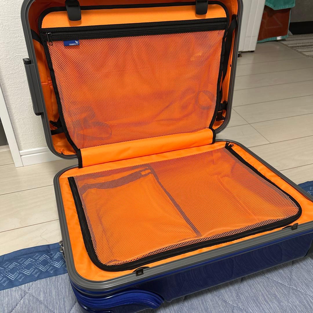 定価の半値以下】トラべリストスーツケース ネイビー×オレンジ 63L