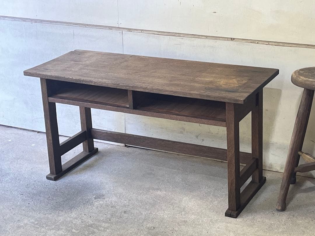 木製 学校 机 アンティーク 昭和 レトロ テーブル デスク 昭和レトロ