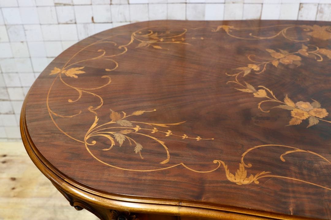 GMHH470○イタリア製 最高級 象嵌細工 ダイニングテーブル 食卓テーブ