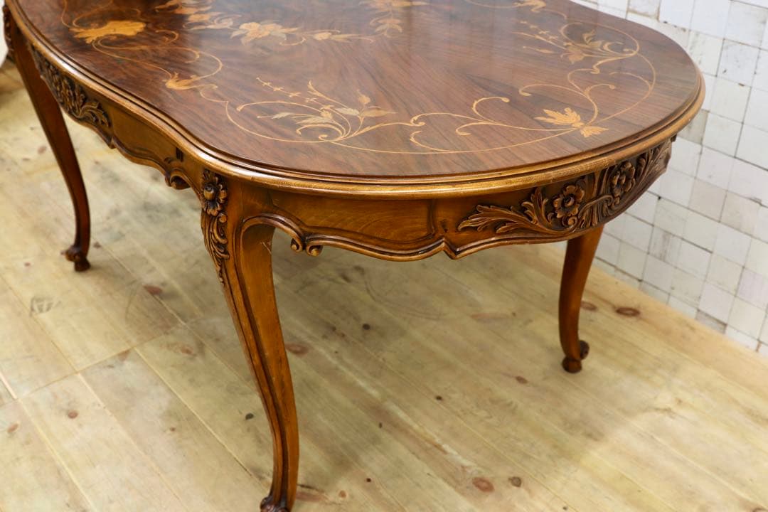 GMHH470○イタリア製 最高級 象嵌細工 ダイニングテーブル 食卓テーブ