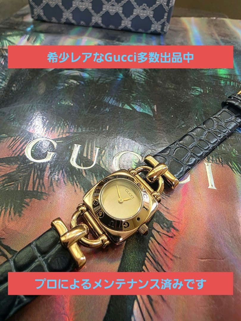 ⭐【美品希少レア】グッチGUCCI6300Lゴールド腕時計(新品電池） - メルカリ