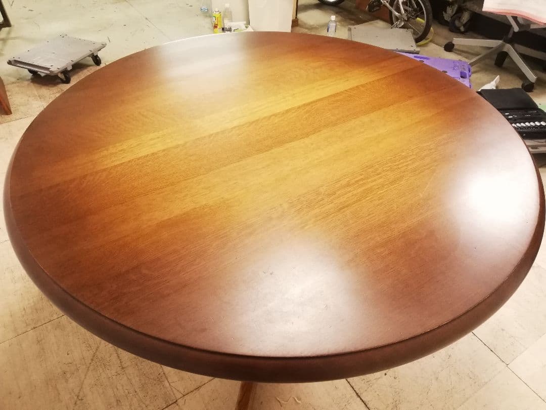 IDC大塚 飛騨産業 キツツキマーク ヴィンテージ ラウンド型ダイニングテーブル