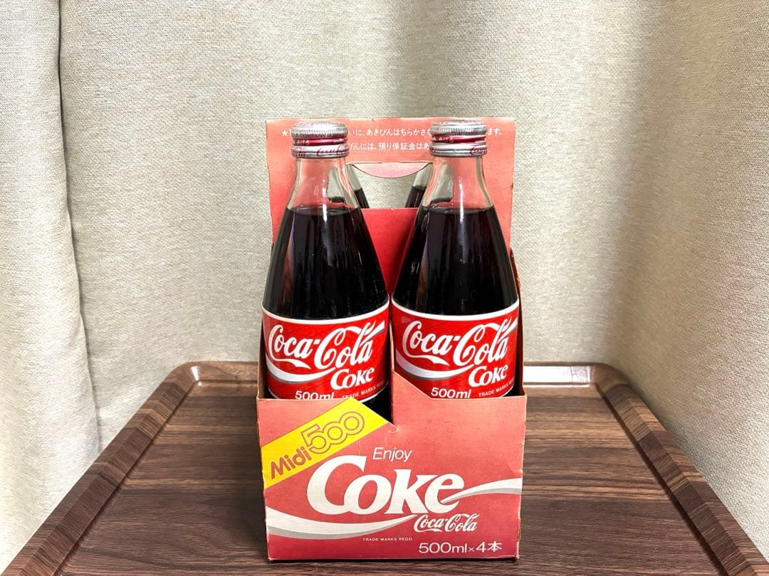 ケース付】コカ・コーラ 最後の500ml ガラスボトル Midi 4本セット