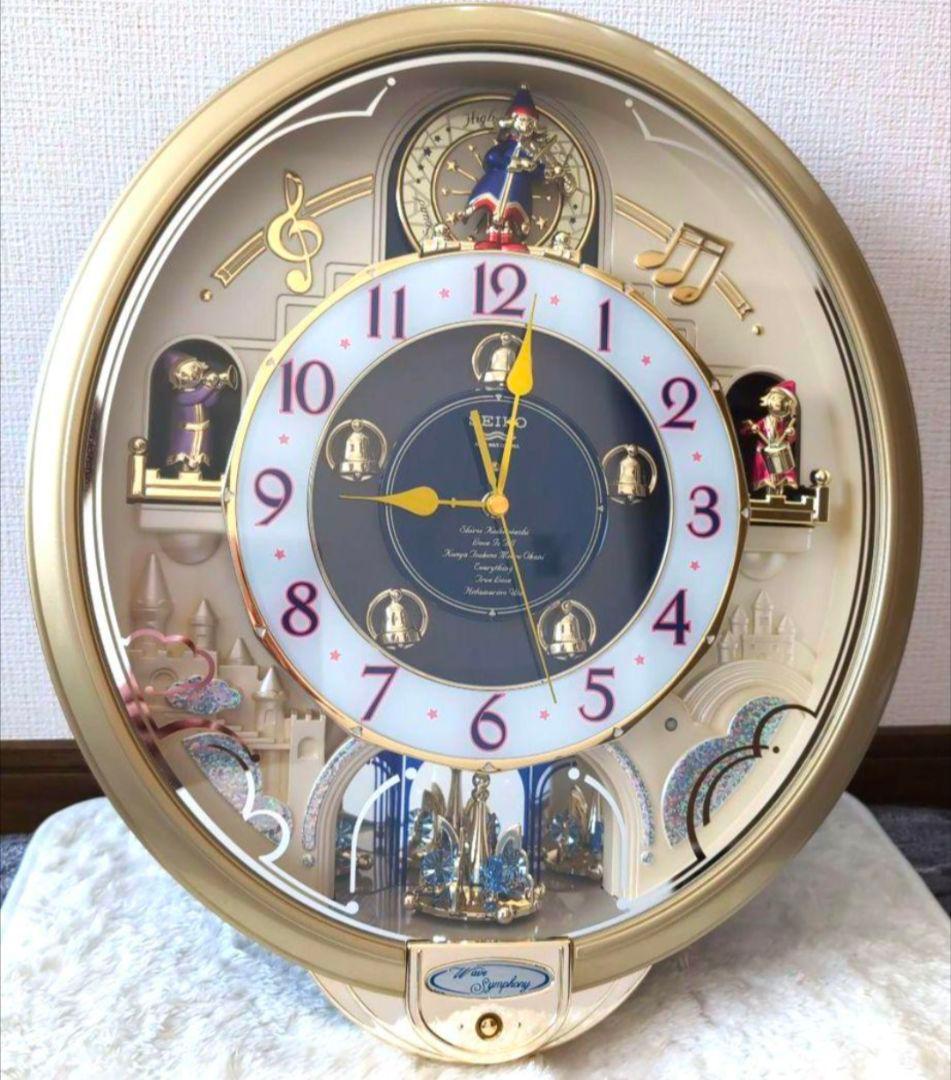 【美品】SEIKO からくり時計 電波時計 ウェーブシンフォニークリスマスソング