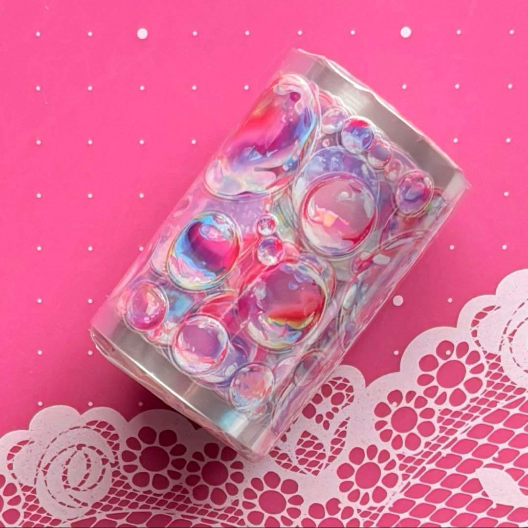 贝壳光 6cm×5m 缤纷气泡粉 ダイカット加工 海外マスキングテープ