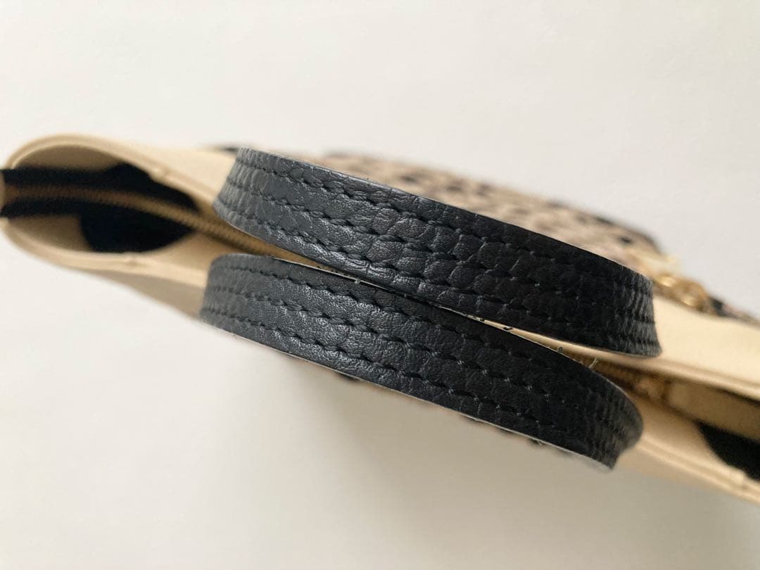 未使用 WAKO 銀座和光 ハンドバッグ アニマル柄 ファー レザー シボ革