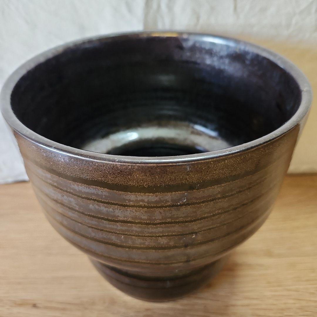 青木龍山　天目　花器　花瓶　17.5cm 真贋不明