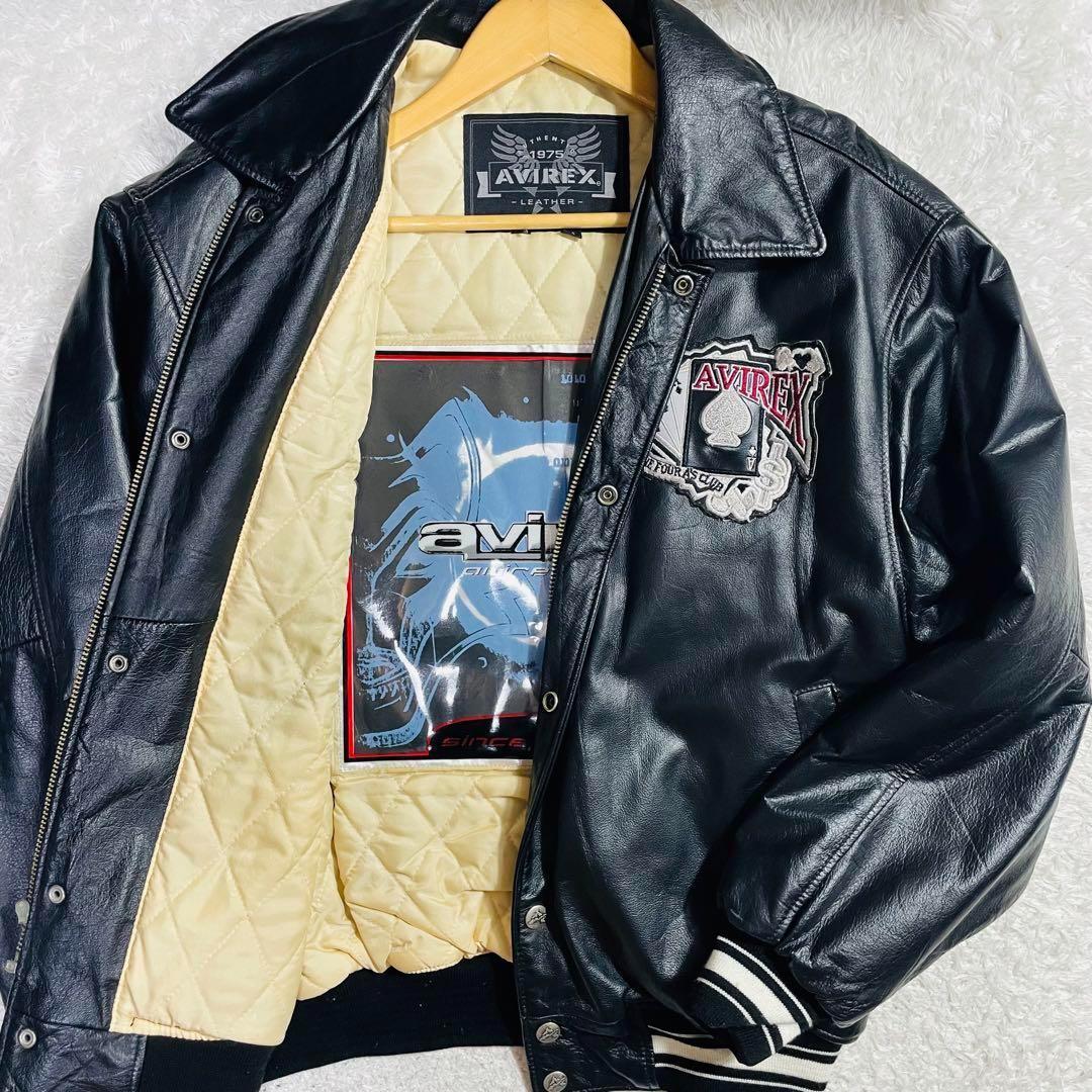 希少】極美品✨ AVIREX 90s KING CASINO レザージャケット - メルカリ