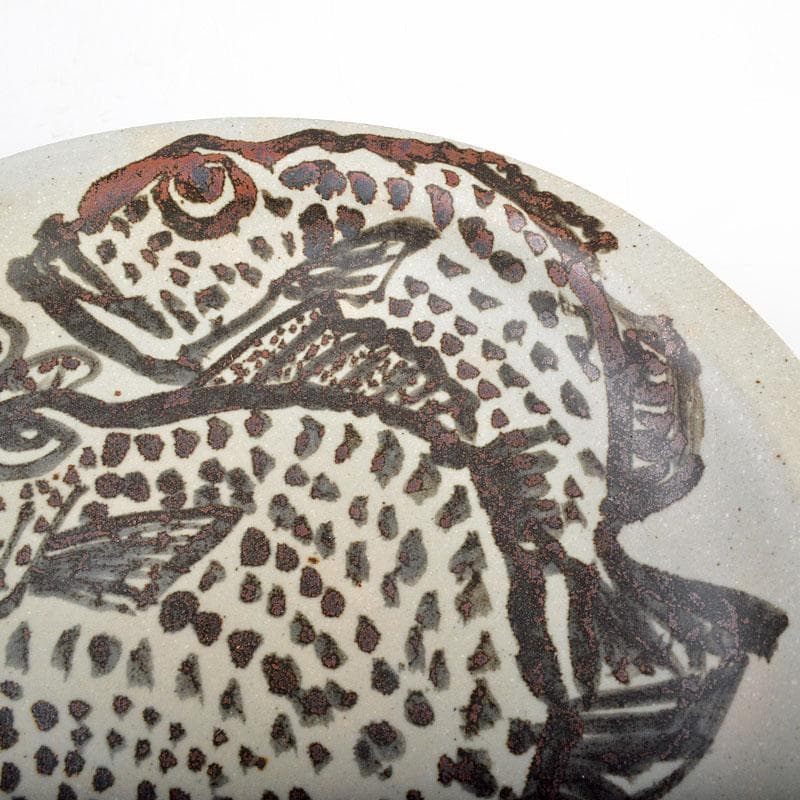 ruirui様専用 鼠志野 棟方志功絵付 福福魚 飾皿 共箱 M