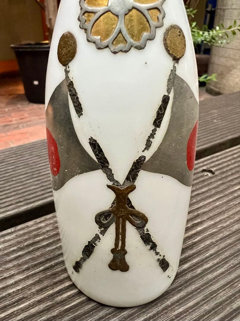 江戸ガラス ガラス絵 ウランガラス 国旗 徳利 酒器 和ガラス アンティーク